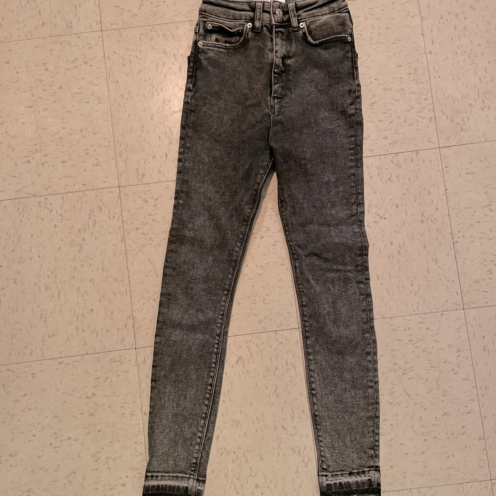 Zara Woman Acid Wash High-Waisted Jeans